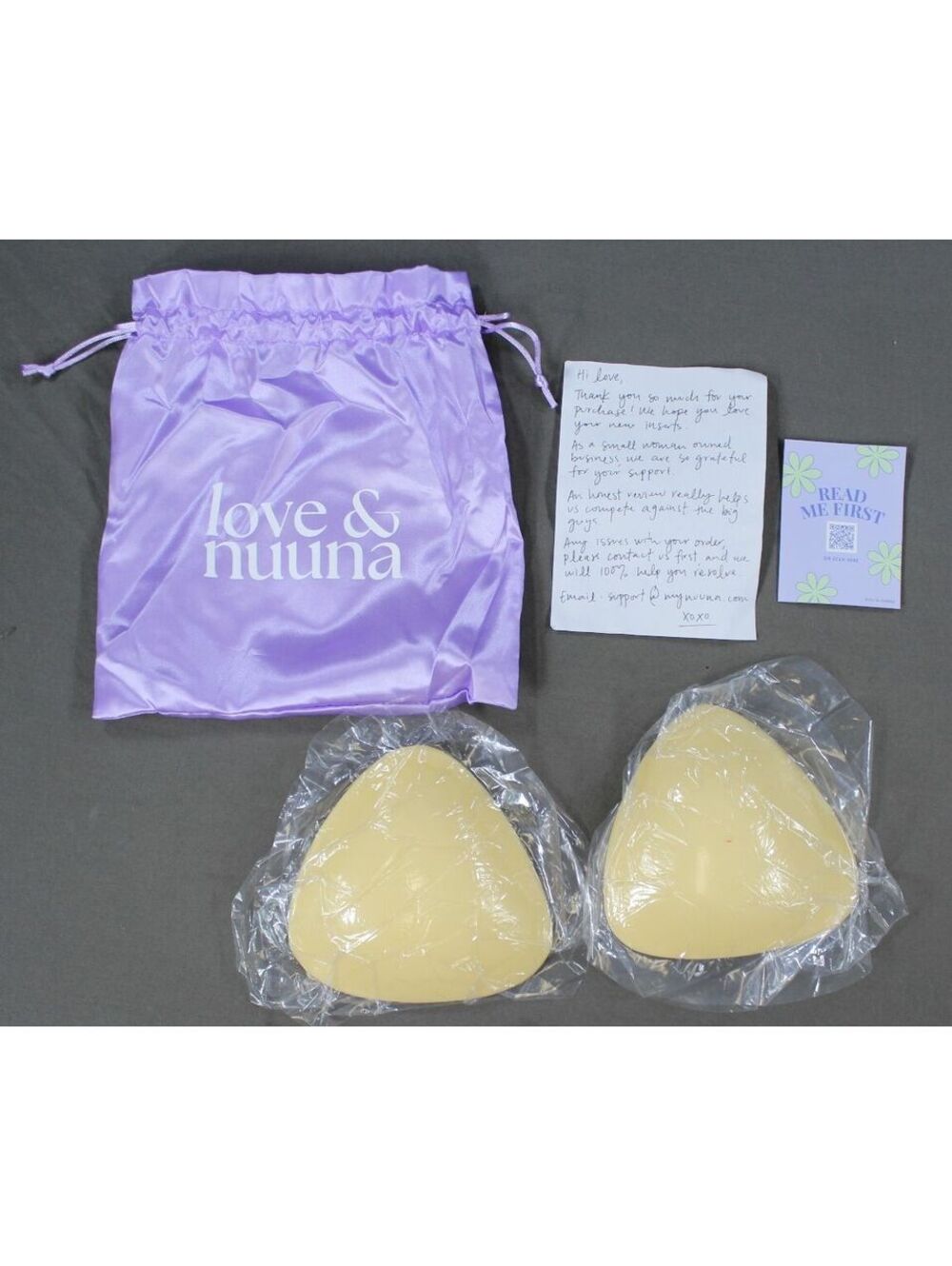 Love & Nuuna Small Bra Inserts Set Nude with Satin Bag